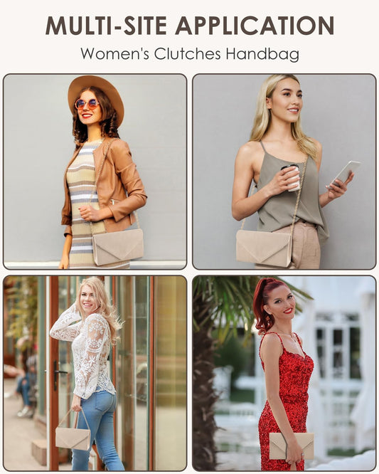 Women Evening Clutch Bags, Prom Handbag Formal Party Clutches Wedding Purses Cocktail Promenade Shoulder with Detachable Strap