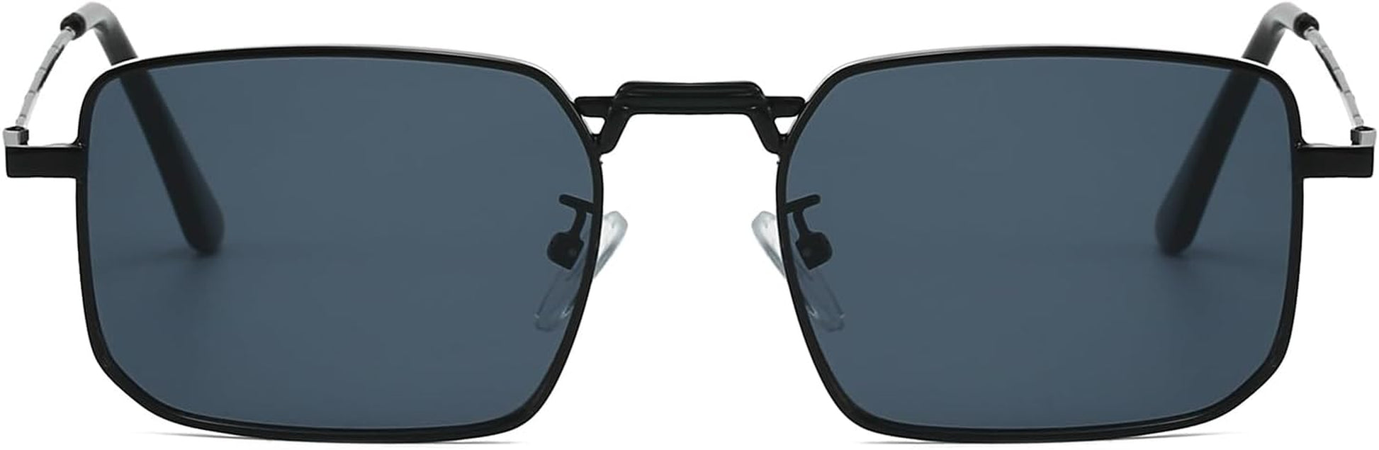 Rectangle Sunglasses Metal Frame for Men Women Retro Square Sunglasses Tinted Lens 90S Vintage Shades UV400 Protection