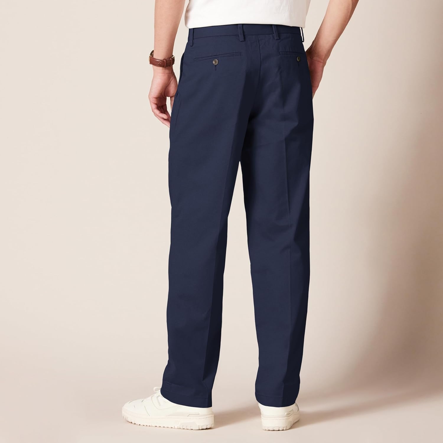 Men'S Classic-Fit Wrinkle-Resistant Pleated Chino Trousers (Available in Big & Tall)