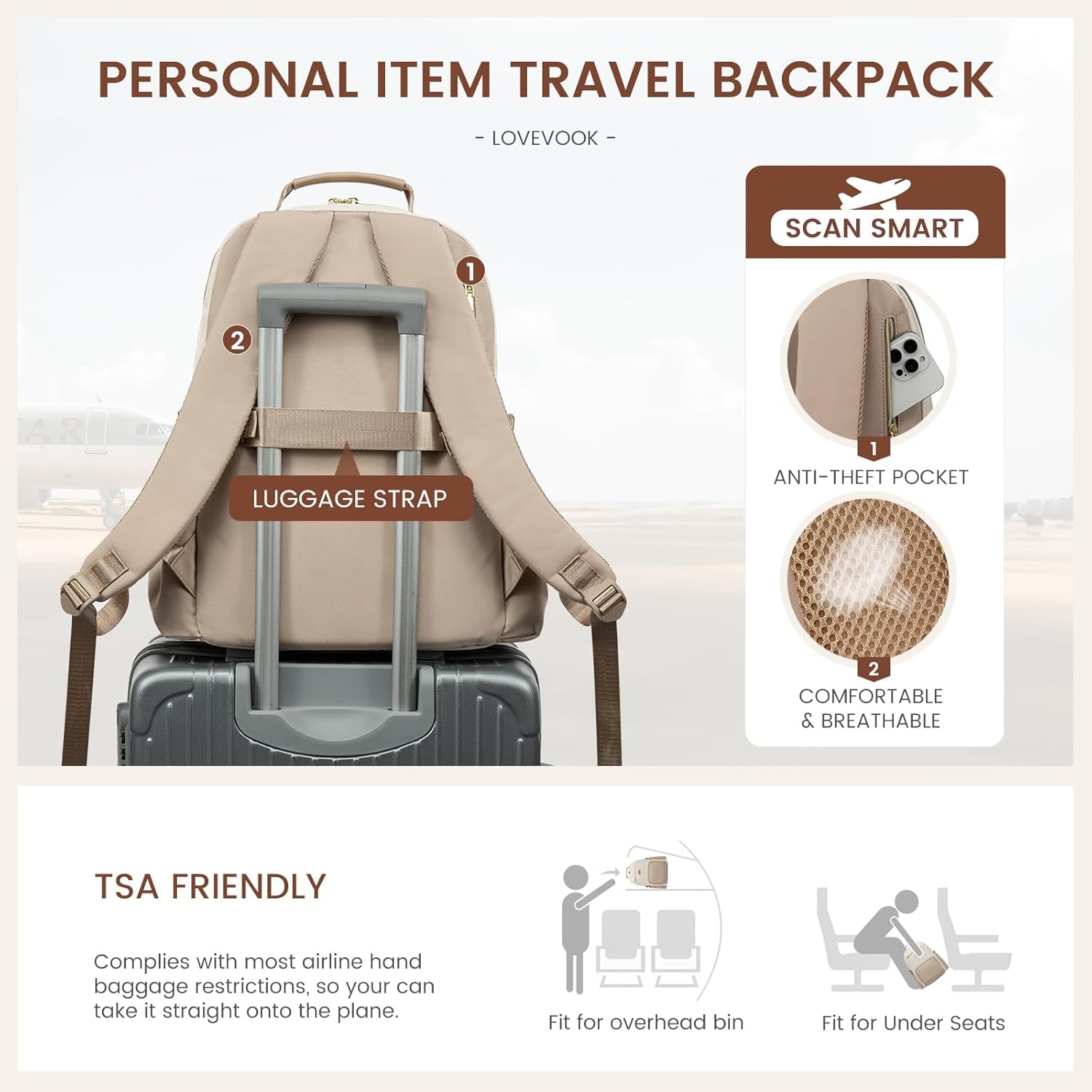 Laptop Backpack for Women with Pouch Pocket for Large Capacity Cup,15.6 Inch Backpack Womens Travel Backpack, Waterproof Laptop Computer Bag for Work Business Backpack College Teacher