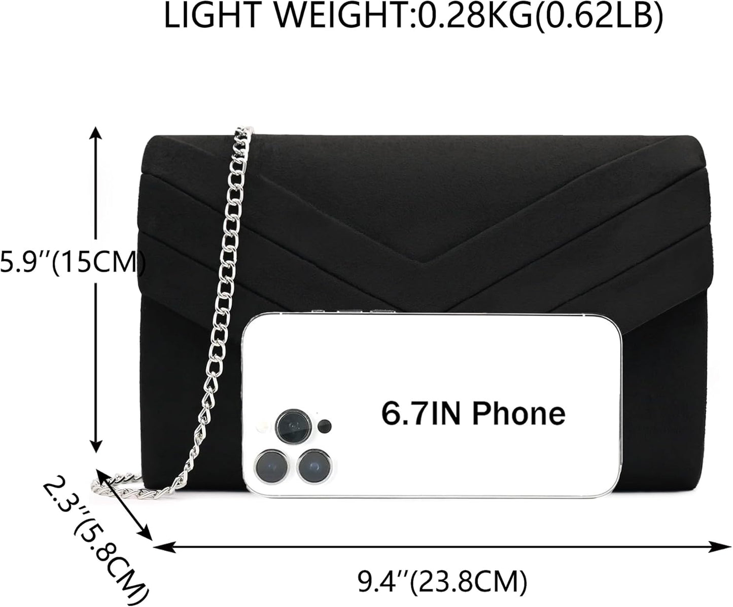 Clutch Bag for Women, Suedu Clutch Bags for Wedding Shoulder Crossbody Evening Bag