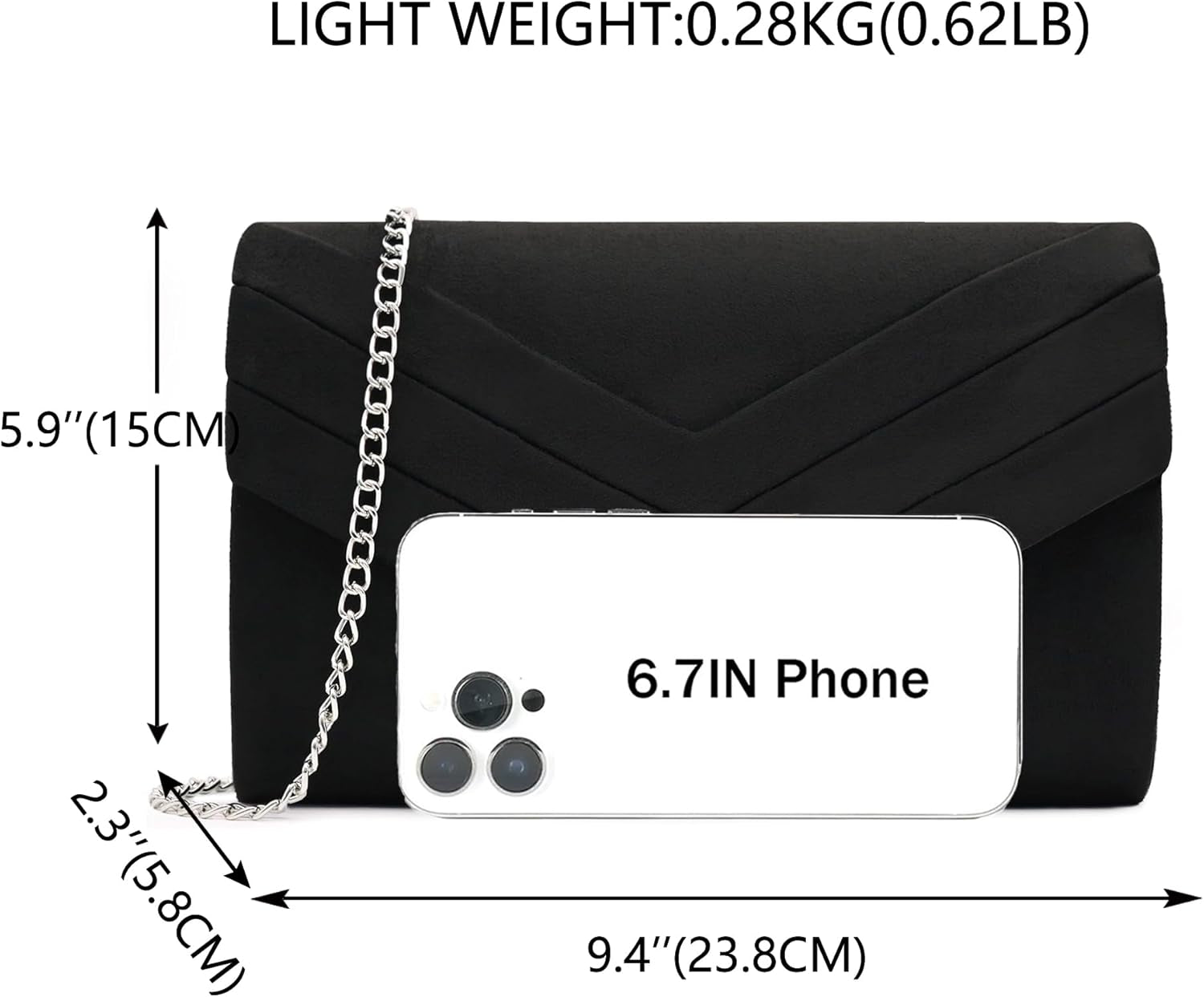 Clutch Bag for Women, Suedu Clutch Bags for Wedding Shoulder Crossbody Evening Bag