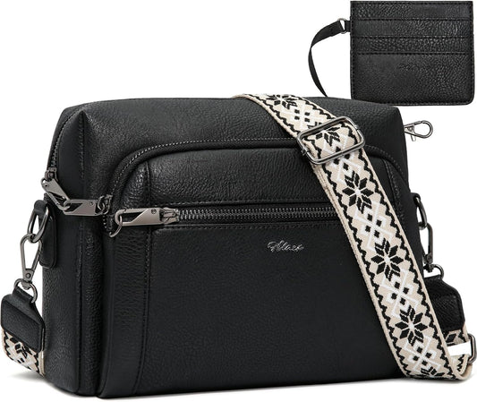 Women'S Cross Body Bags, Crossbody Bags for Women with Anti-Theft Function 4 Zip Compartments Women Shoulder Handbags with Adjustable Wide Strap