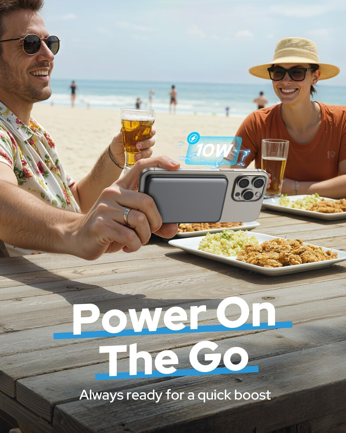 For Magsafe Power Bank, 5000Mah Ultra-Slim Wireless Portable Charger,Magnetic Power Bank Fast Charging with USB-C Charging,Portable Phone Charger Battery Pack Compatible with Iphone 17/16/15/14/13/12