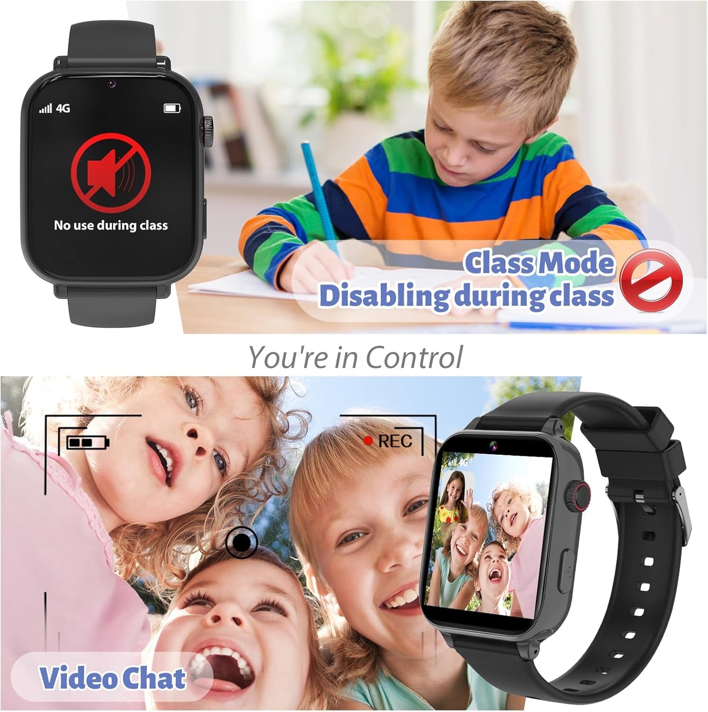 4G Kids Smart Watch for Boys Girls, Kid GPS Tracker Watch Phone Video Call Pedometer School Mode Games SOS Birthday for 5-12 Years Old (Red)