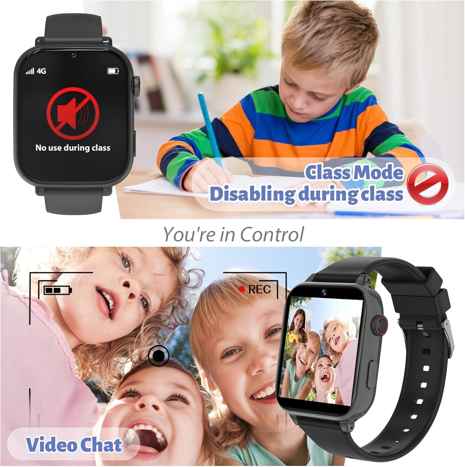 4G Kids Smart Watch for Boys Girls, Kid GPS Tracker Watch Phone Video Call Pedometer School Mode Games SOS Birthday for 5-12 Years Old (Red)