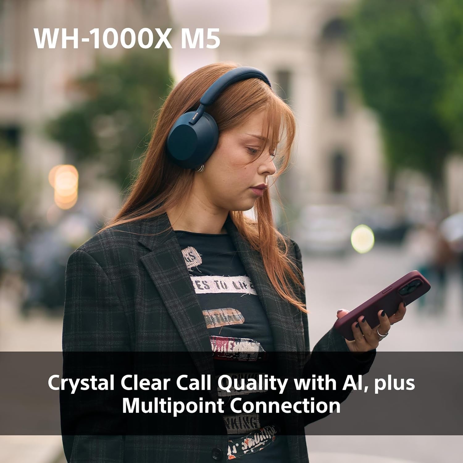 WH-1000XM5 Hard Case Premium Noise Cancelling Wireless Over-Ear Headphones, Bluetooth, Clear Call Quality, Hi-Res Audio, up to 30Hr Battery Life, Includes Hard Case, Ios & Android - Black