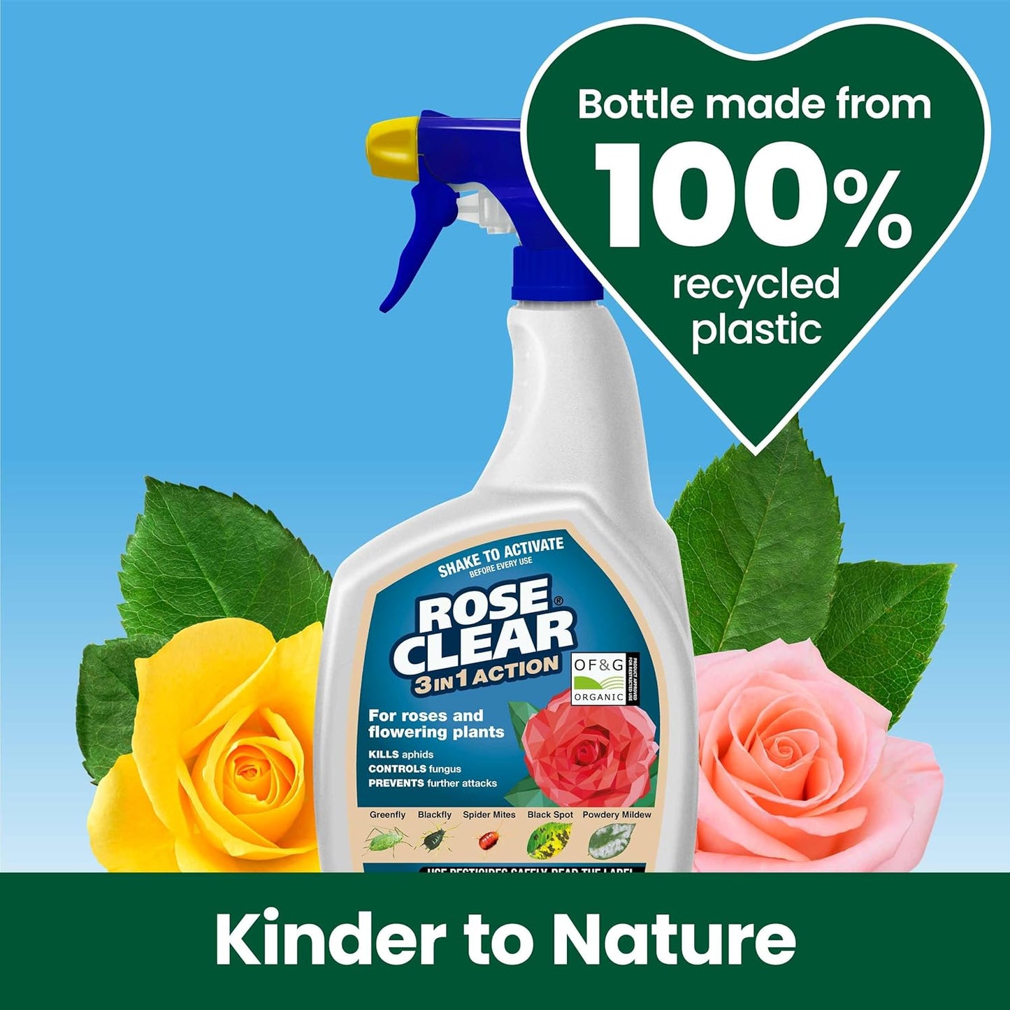 ROSE 3 in 1 Ready to Use Plant Protection for Aphids, 800 Ml, White