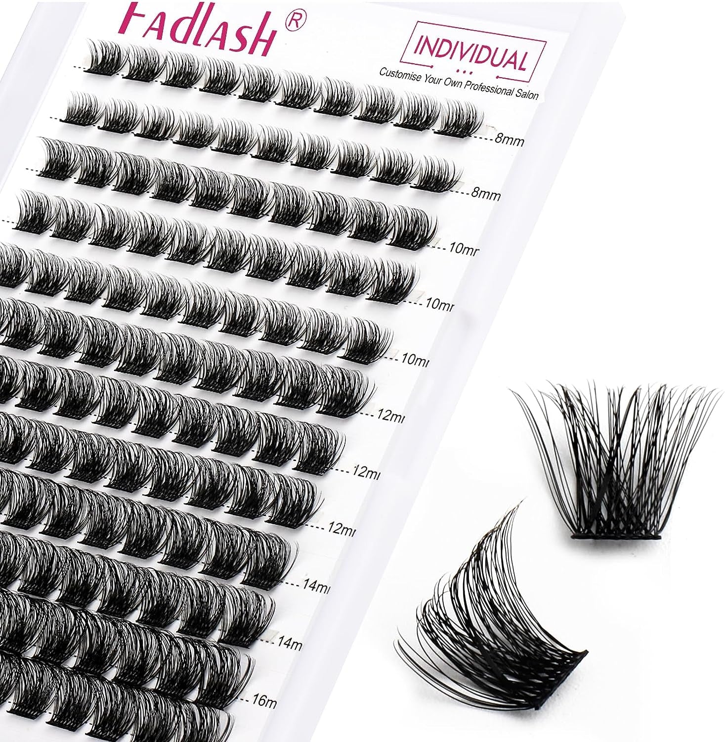 Lash 120Pcs 0.07Mm D Curl 8-16Mm 40D Mixed Trays Customizable DIY Eyelash Extensions for Beginners