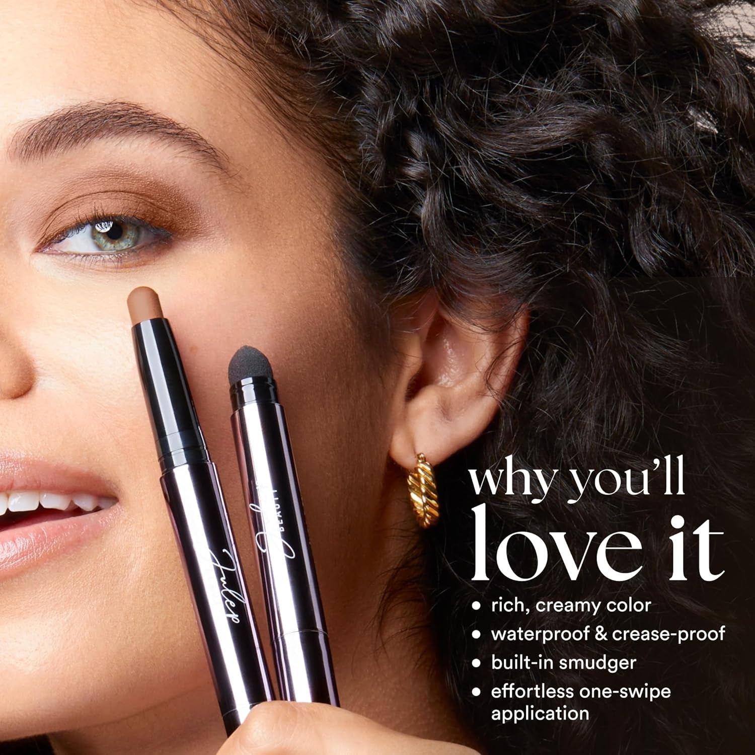 Eyeshadow 101 Crème-To-Powder Eyeshadow Stick (Mink Mauve Shimmer) Long-Lasting, Waterproof Eye Shadow - Blendable, Crease-Proof with Built-In Smudger