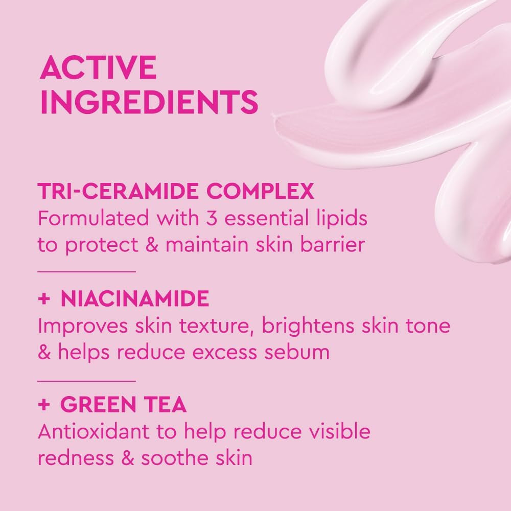 Moisturising Gel Cream (50Ml) Lightweight Oil Free Daily Moisturiser with Barrier Repair, Niacinamide and Green Tea, for All Skin Types - Alcohol Free, Vegan