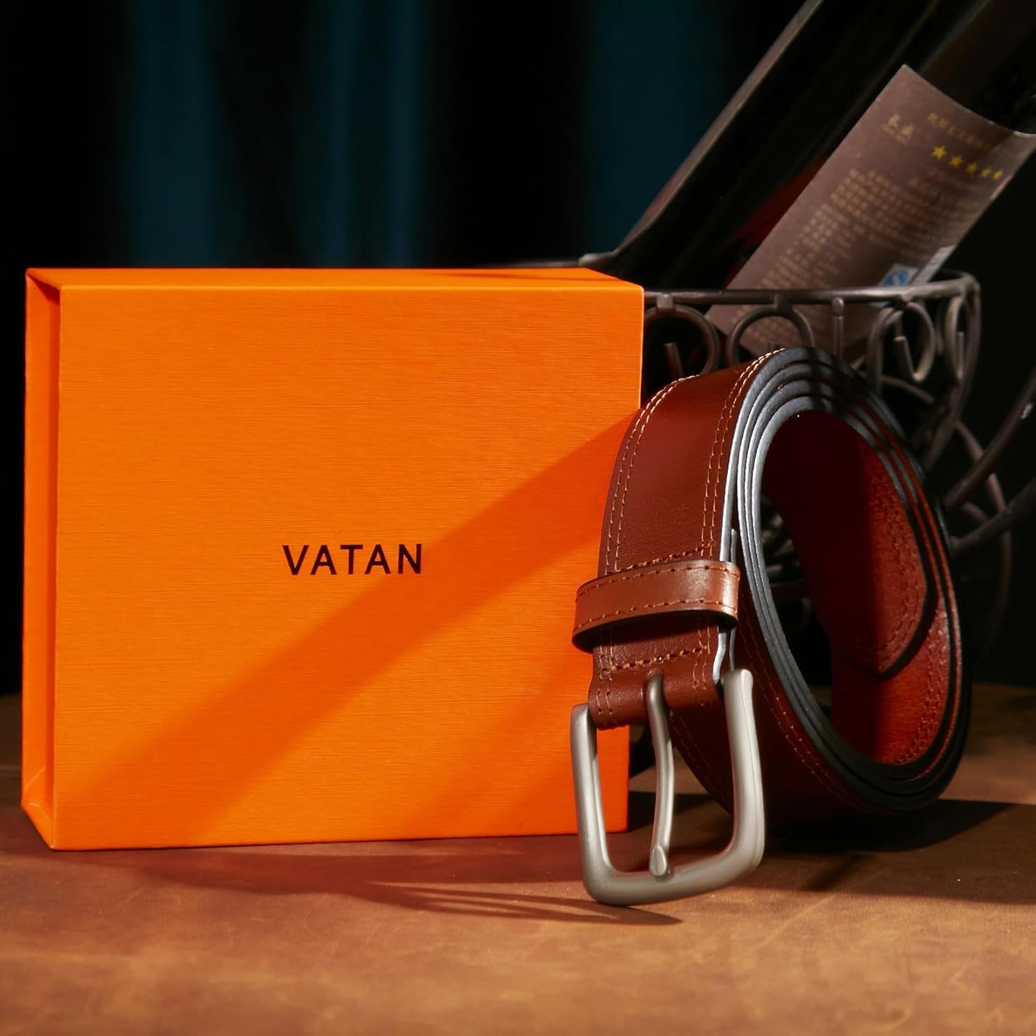 Men'S Genuine Leather Casual Every Day Jeans Belts, Handmade Men Leather Belt with Gift Box