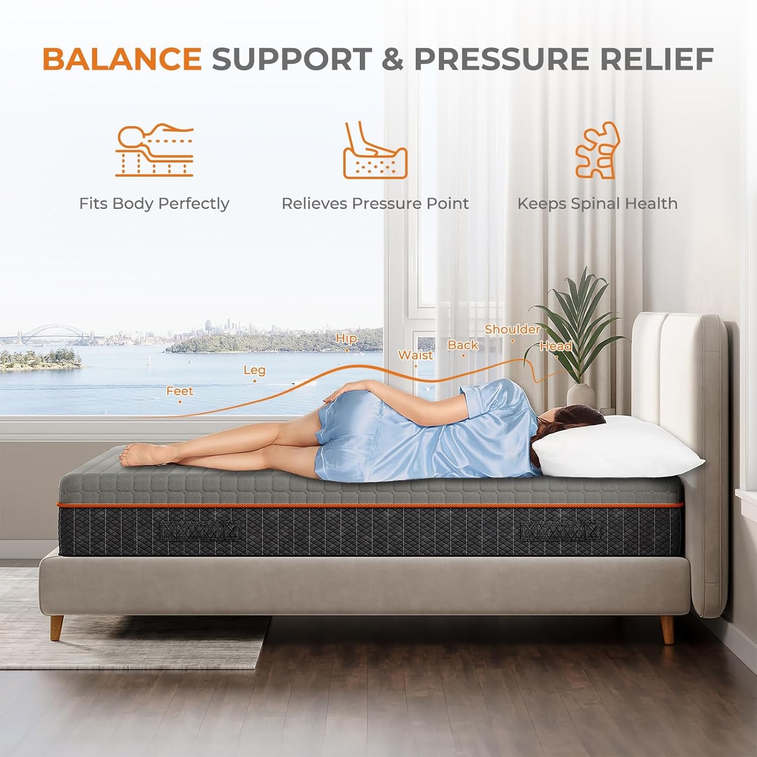 Double Mattresses Memory Foam Mattress, Breathable Mattress for Cool Sleep & Pressure Relief - Medium Mattress, 135X190X20Cm, Certipur-Us Certified