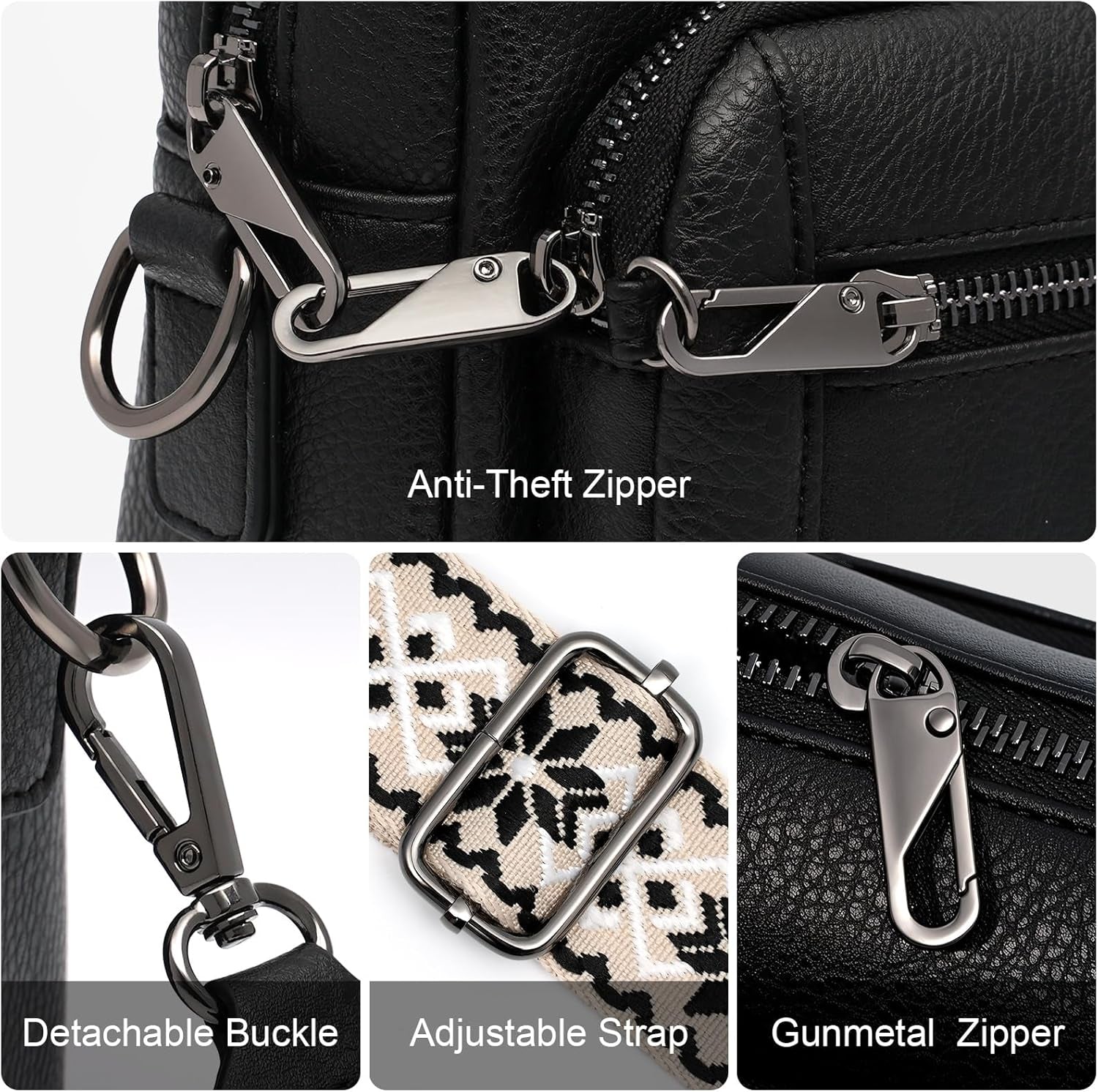 Women'S Cross Body Bags, Crossbody Bags for Women with Anti-Theft Function 4 Zip Compartments Women Shoulder Handbags with Adjustable Wide Strap
