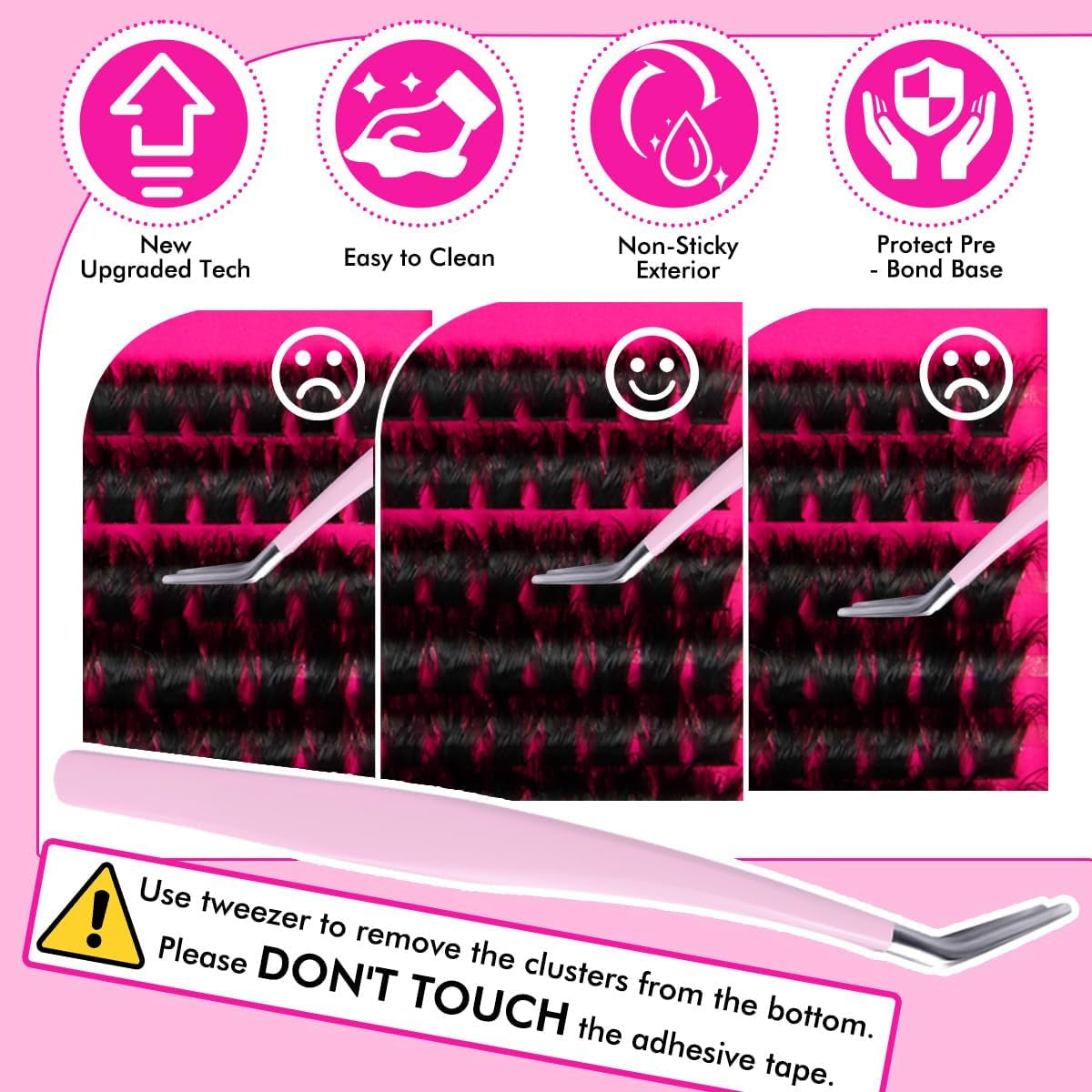 Cluster Lashes Kit Eyelashes Fluffy 80D Set Including Bond and Seal Tweezers DIY Individual Lash Clusters at Home False Eyelash Extension(10Mm 12Mm 14Mm 16Mm)