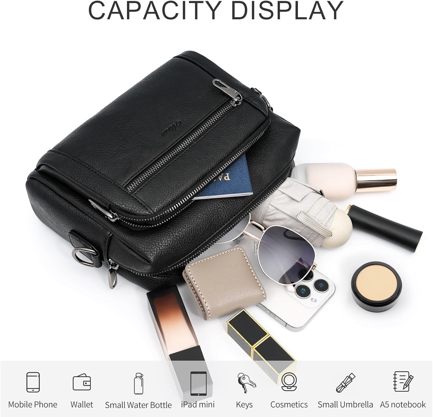 Women'S Cross Body Bags, Crossbody Bags for Women with Anti-Theft Function 4 Zip Compartments Women Shoulder Handbags with Adjustable Wide Strap