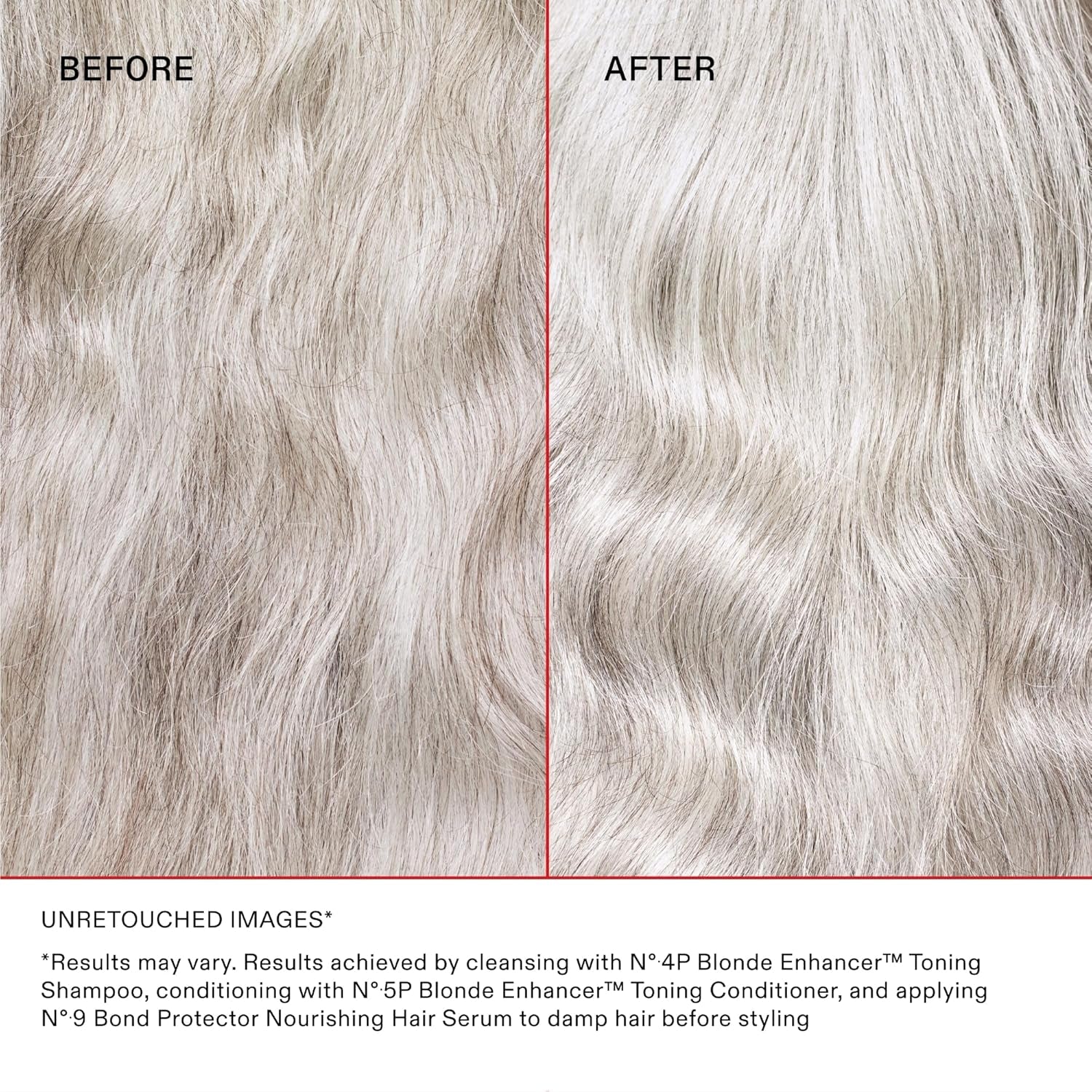 Nº.4P Blonde Enhancer Purple Toning Shampoo: Neutralizes Brassiness & Strengthen | Repairs Damages & Hydrates Hair | for Coily, Curly, Straight, and Wavy, 250 Ml / 8.5 Fl. Oz.