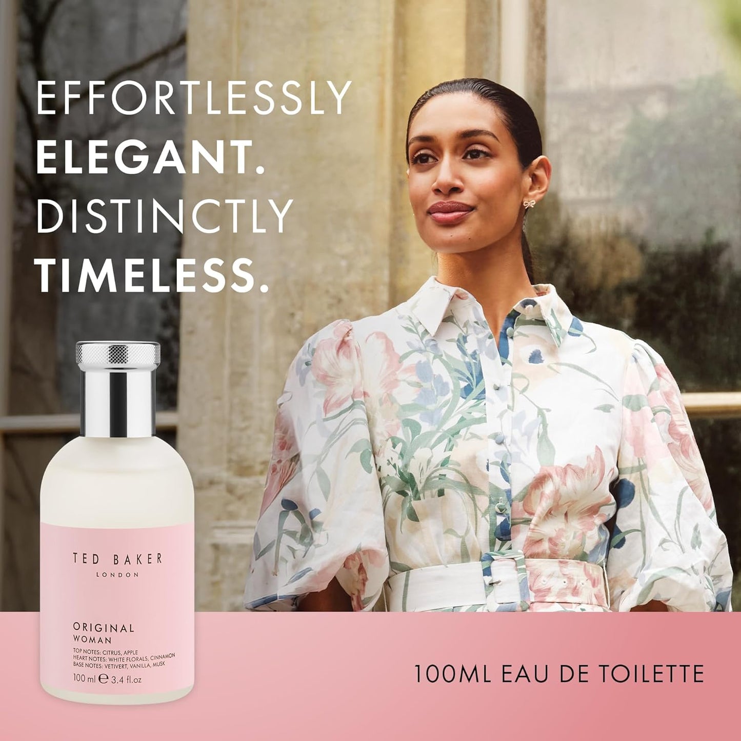 Woman Pink Eau De Toilette Floral Green & Fruity Perfume for Women with Peach, Bergamot, Apple, Tangerine Musk & Vanilla,Gift Idea, 3.38 Fl Oz / 100Ml