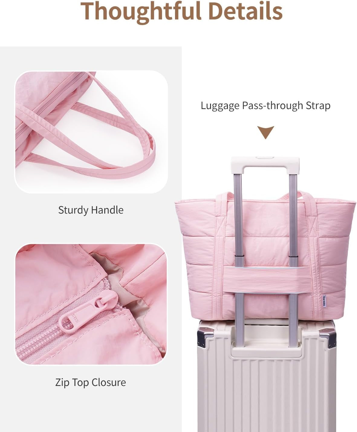 Tote Bags for Women, Ladies Handbags & Shoulder Bags, School Work Laptop Bags for Women, Quilted Puffer Teacher Hand Bag for College Shopping Travel Gym Beach