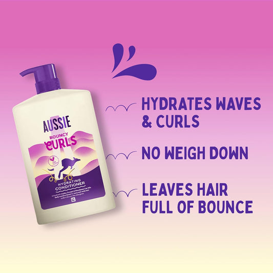 Bouncy Curls Shampoo 1000Ml. Gently Cleanses and Moisturises Wavy and Curly Hair. Infused with Jojoba, Coconut and Australian Macadamia Nut Oils. Silicone-Free, Vegan and Cruelty-Free