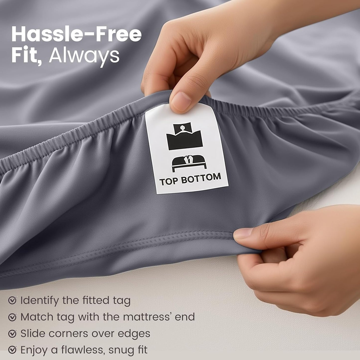 - Fitted Sheet 150 X 200 Cm - Grey - Oeko-Tex Certified Brushed Microfibre Fitted Sheet - 35 Cm Deep Pocket