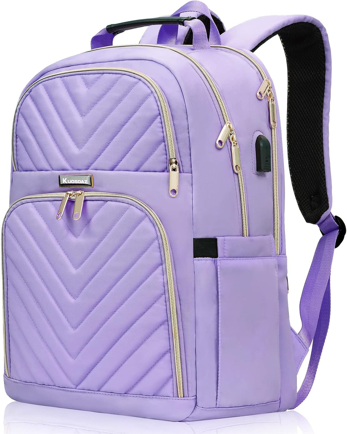 Laptop Backpack for Women, School Backpack for Teens, 15.6 Inch Large Fashion College Bookbag for Girls with Charging Port, Women Work Travel Back Pack Purse Casual Daypacks, Purple