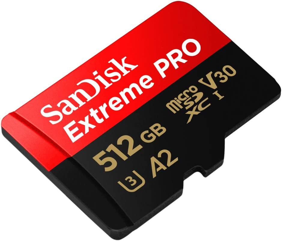 512GB Extreme PRO Microsdxc Card + Rescuepro Deluxe, up to 200 Mb/S, with A2 App Performance, for Smartphones, Action Cameras or Drones UHS-I Class 10 U3 V30, Black