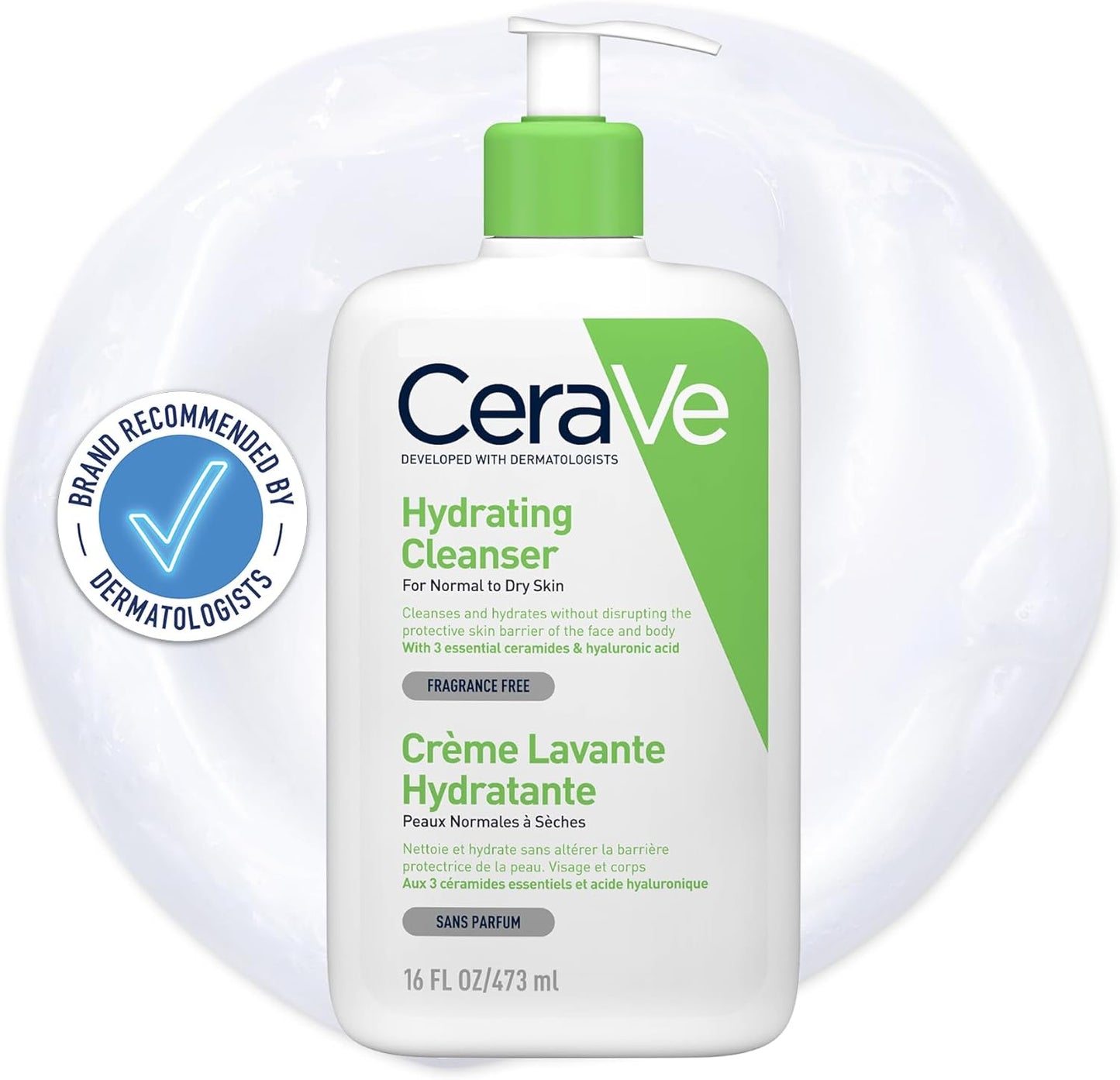 Hydrating Cleanser for Normal to Dry Skin 236 Ml with Hyaluronic Acid and 3 Essential Ceramides