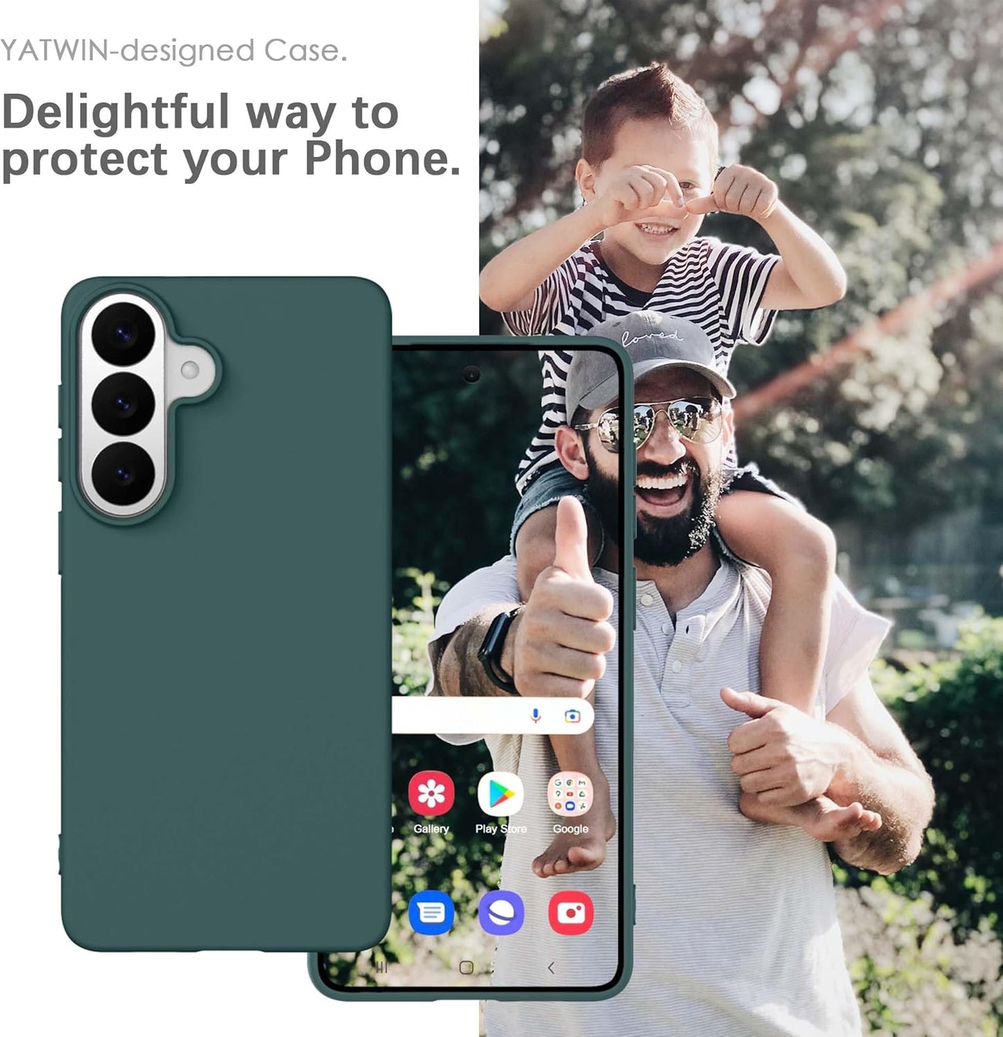 Silicone Case for Samsung Galaxy S26, Soft-Touch, Shockproof, Dustproof, Antiskid Full Body Armour Phone Cover for Samsung Galaxy S26 - Dark Green