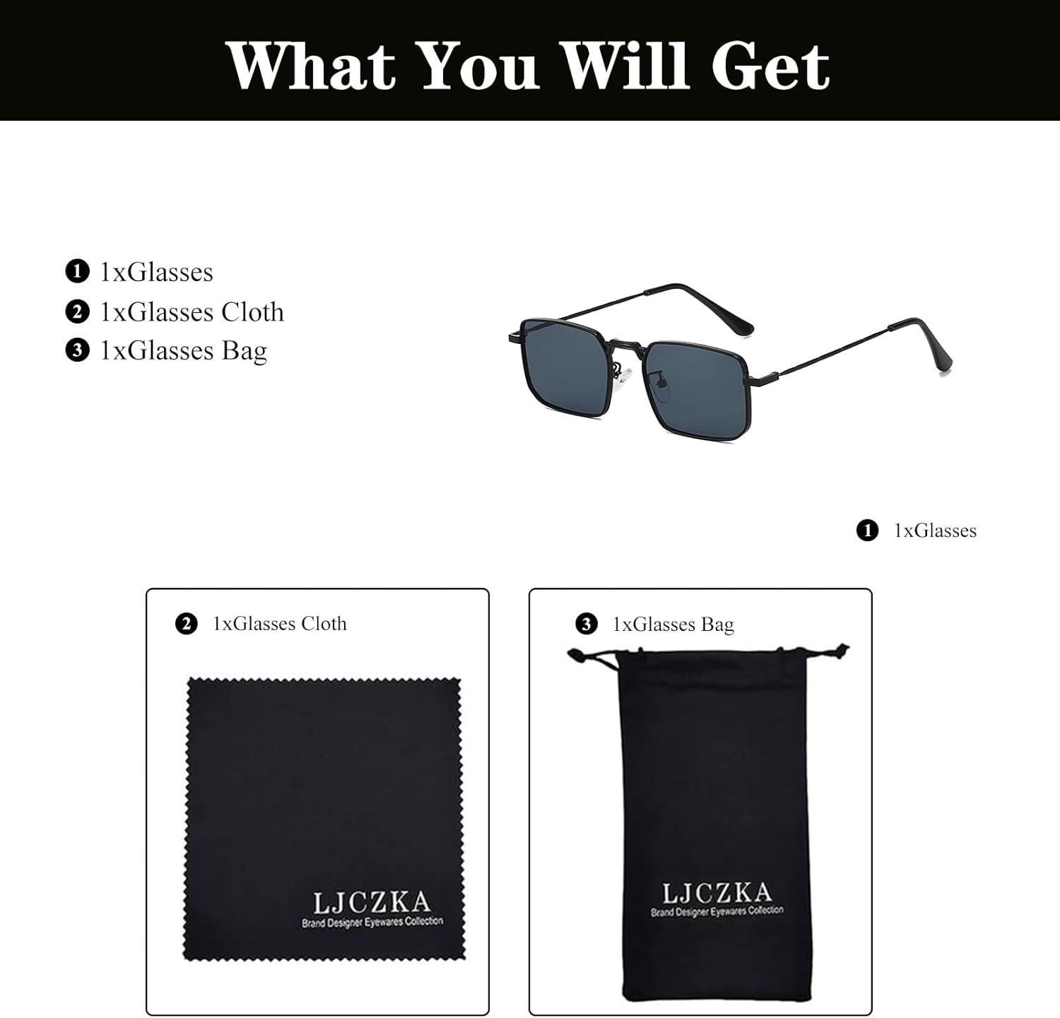 Rectangle Sunglasses Metal Frame for Men Women Retro Square Sunglasses Tinted Lens 90S Vintage Shades UV400 Protection
