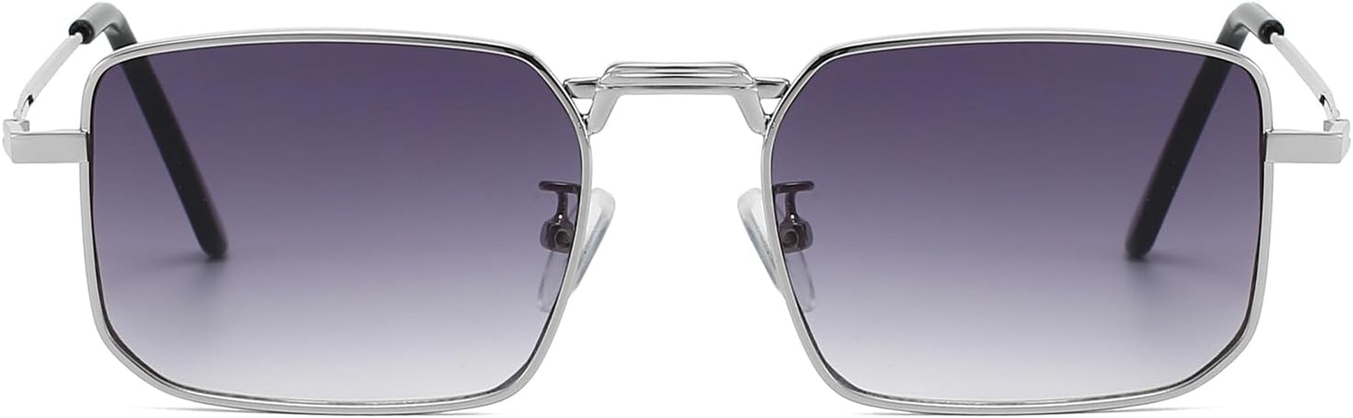 Rectangle Sunglasses Metal Frame for Men Women Retro Square Sunglasses Tinted Lens 90S Vintage Shades UV400 Protection