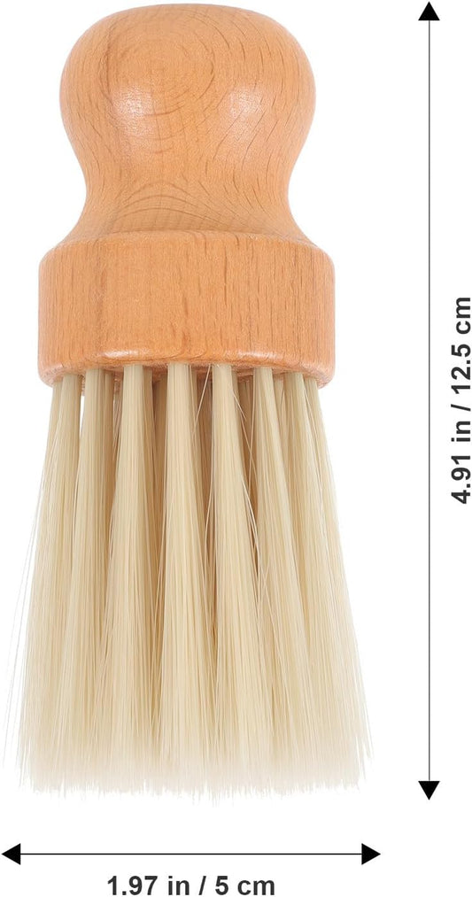 Cleaning Brush Beige Wooden Handle Handheld with Fibrous Soft Wool Bristles for Keyboard Cleaning and Portable Dust Removal Beech Material Suitable for Home and Office Use
