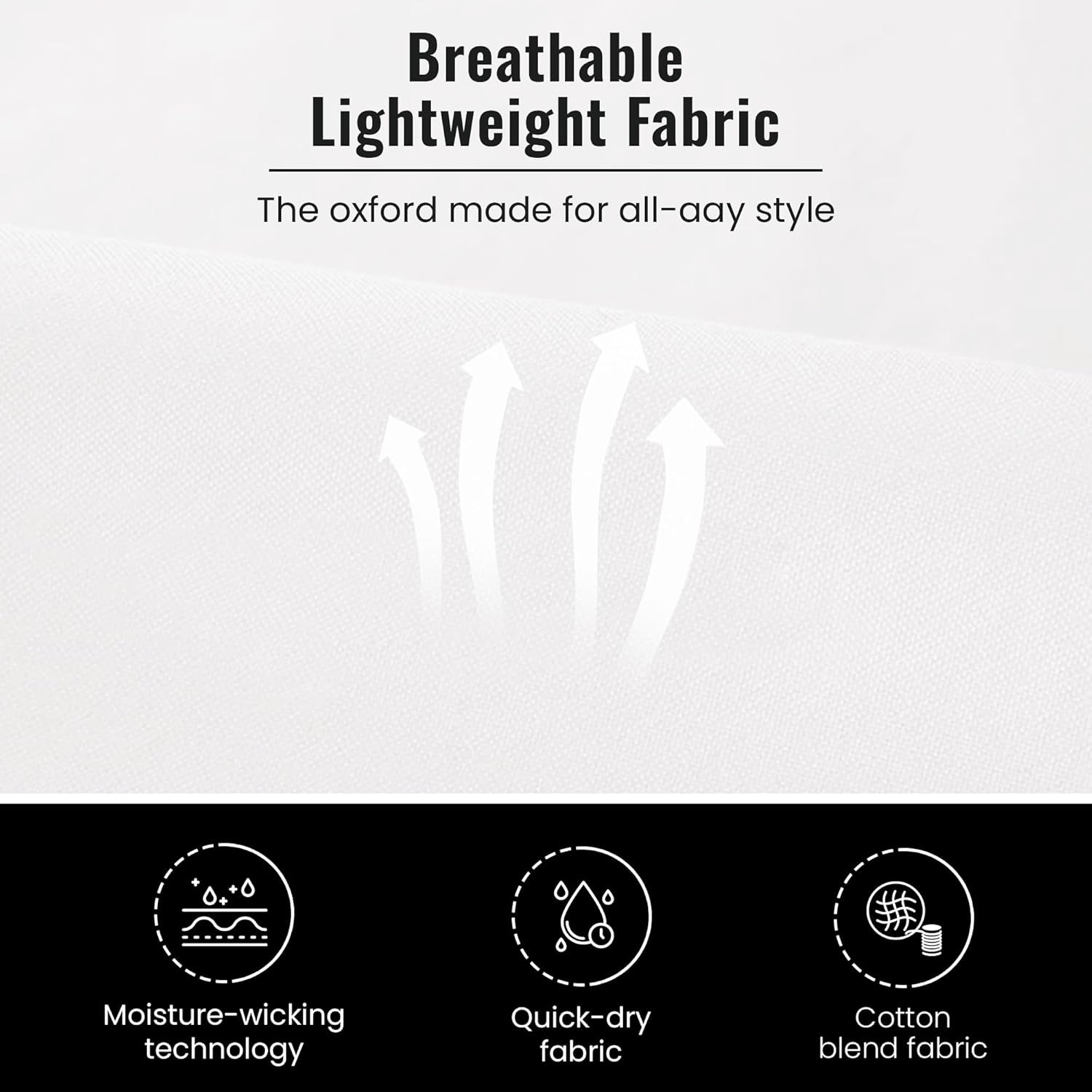 Regular Fit Long Sleeve Button down Collar Oxford Shirt for Men
