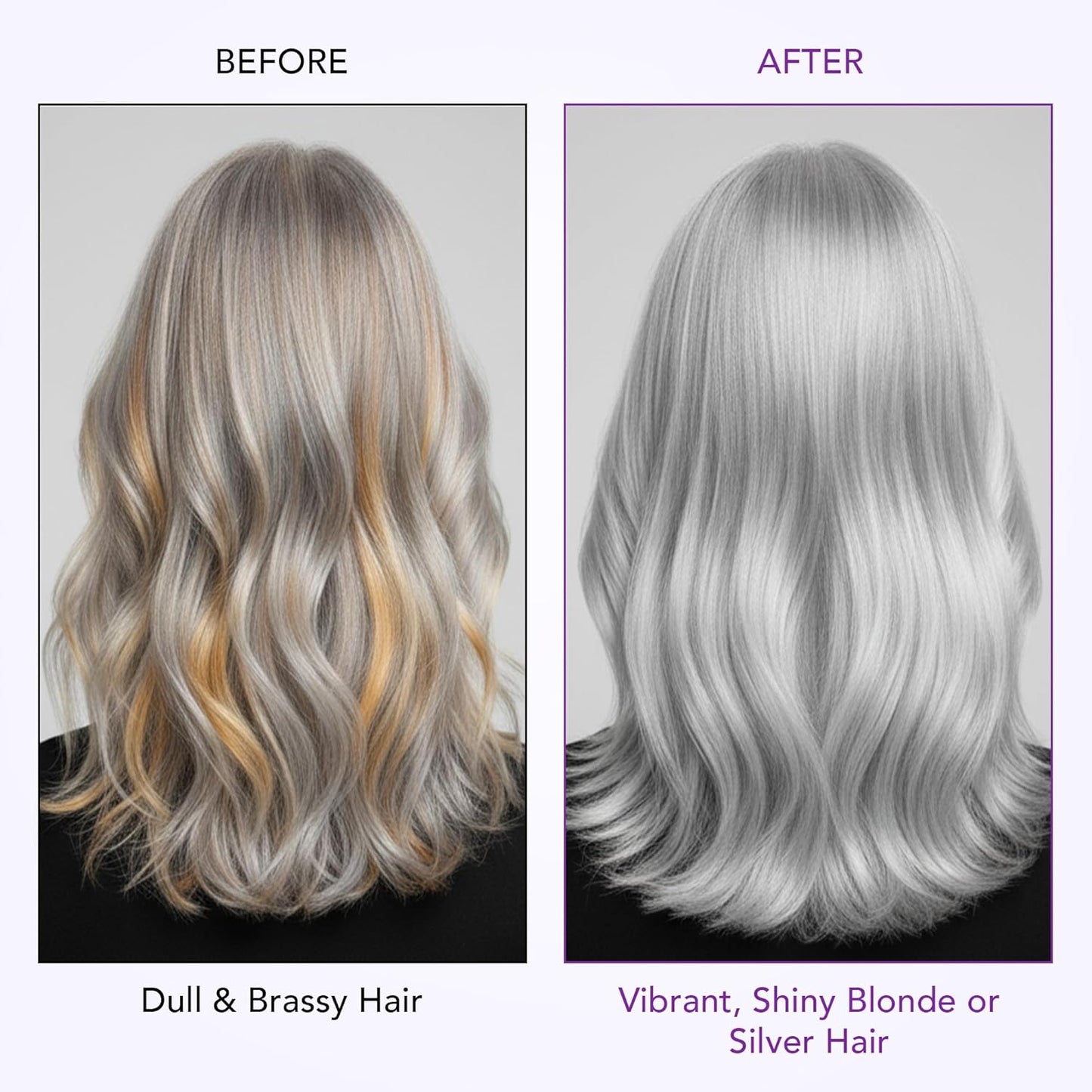 2 X 16 Fl Oz (473 Ml) Lavender Purple Shampoo & Conditioner Set for Blonde, Silver & Grey Hair – Anti-Brass Toning Care, Enhances Highlights, Sulphate & Paraben Free