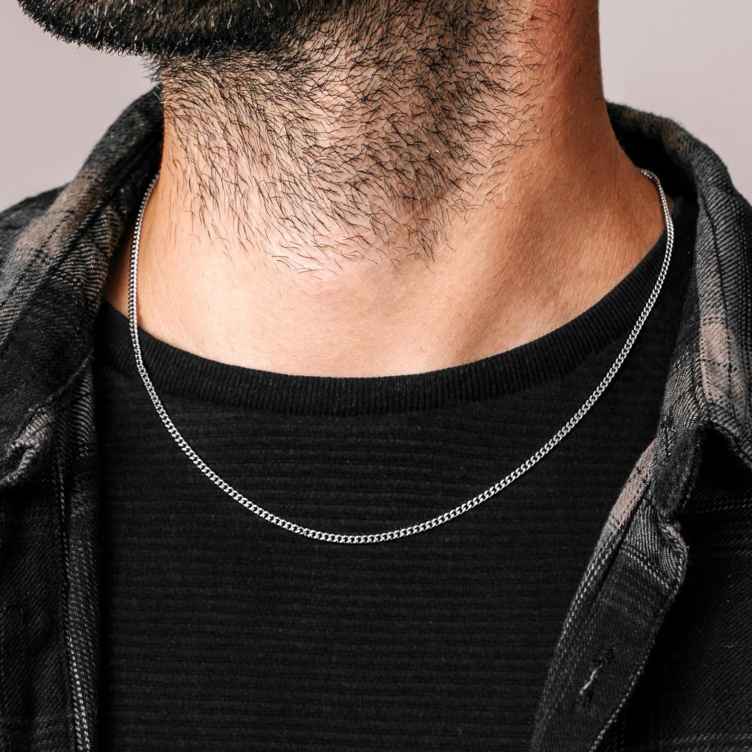 Silver Chain Mens Necklace (2/4/6Mm) - Stainless Steel Cuban Link Curb Chain (925 Silver Plated) - Non‑Tarnish & Waterproof Jewellery - GIFT-READY Packaging - (18/20/22/24 Inch)