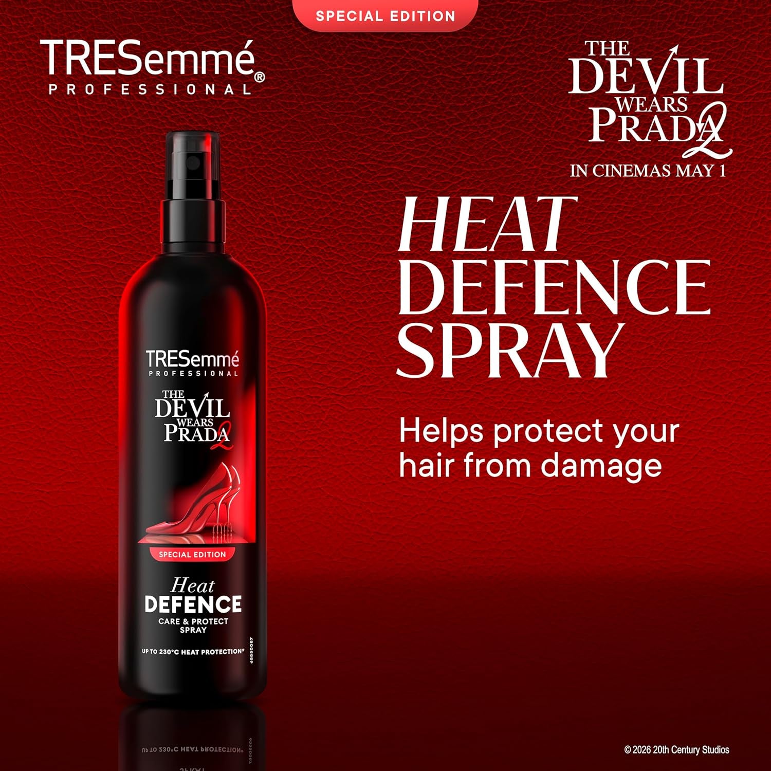 Tresemme Devil Wears Prada 2 Special-Edition Heat Protect Heat Defence Spray Hair Spray up to 230°C* for All Hair Types 270 Ml