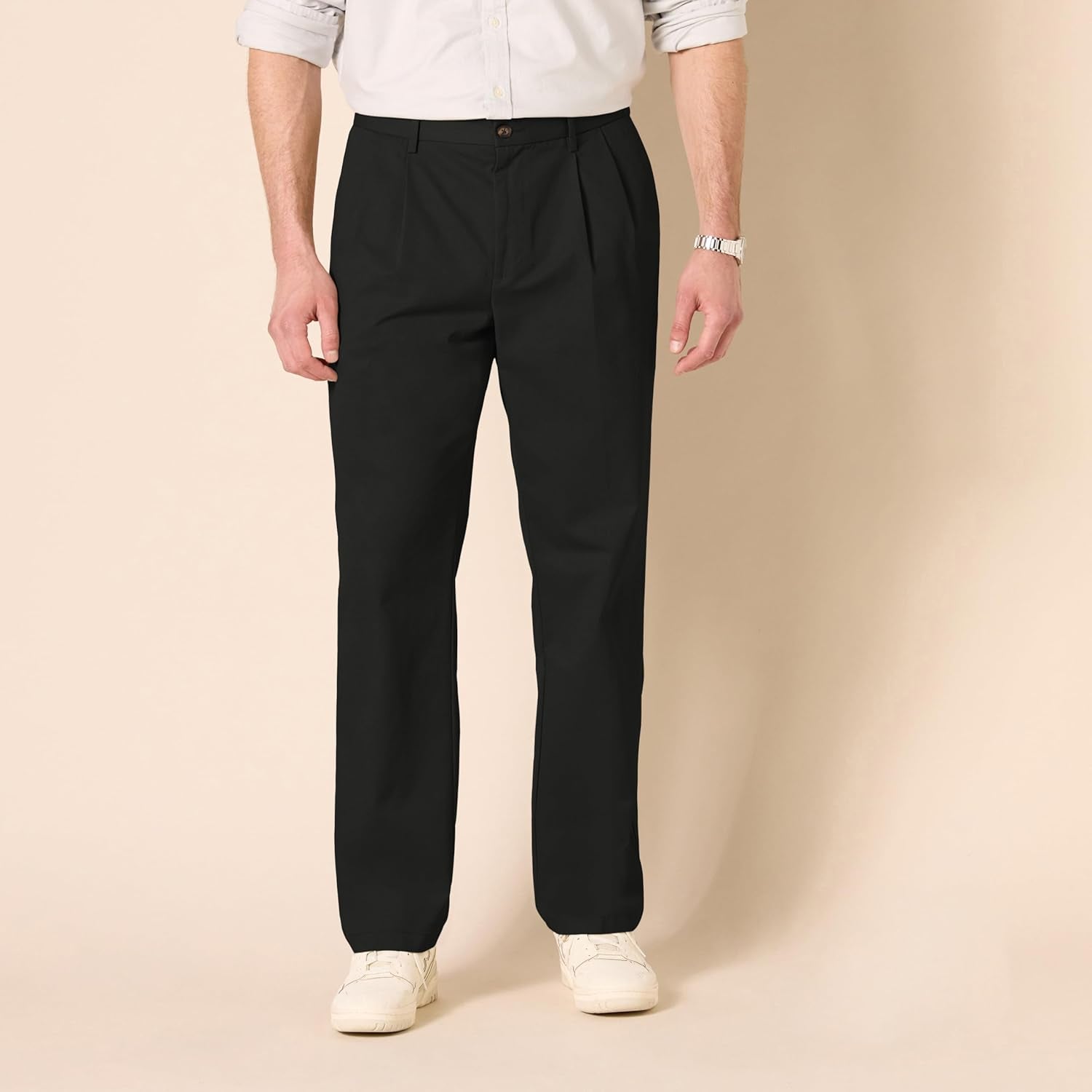 Men'S Classic-Fit Wrinkle-Resistant Pleated Chino Trousers (Available in Big & Tall)