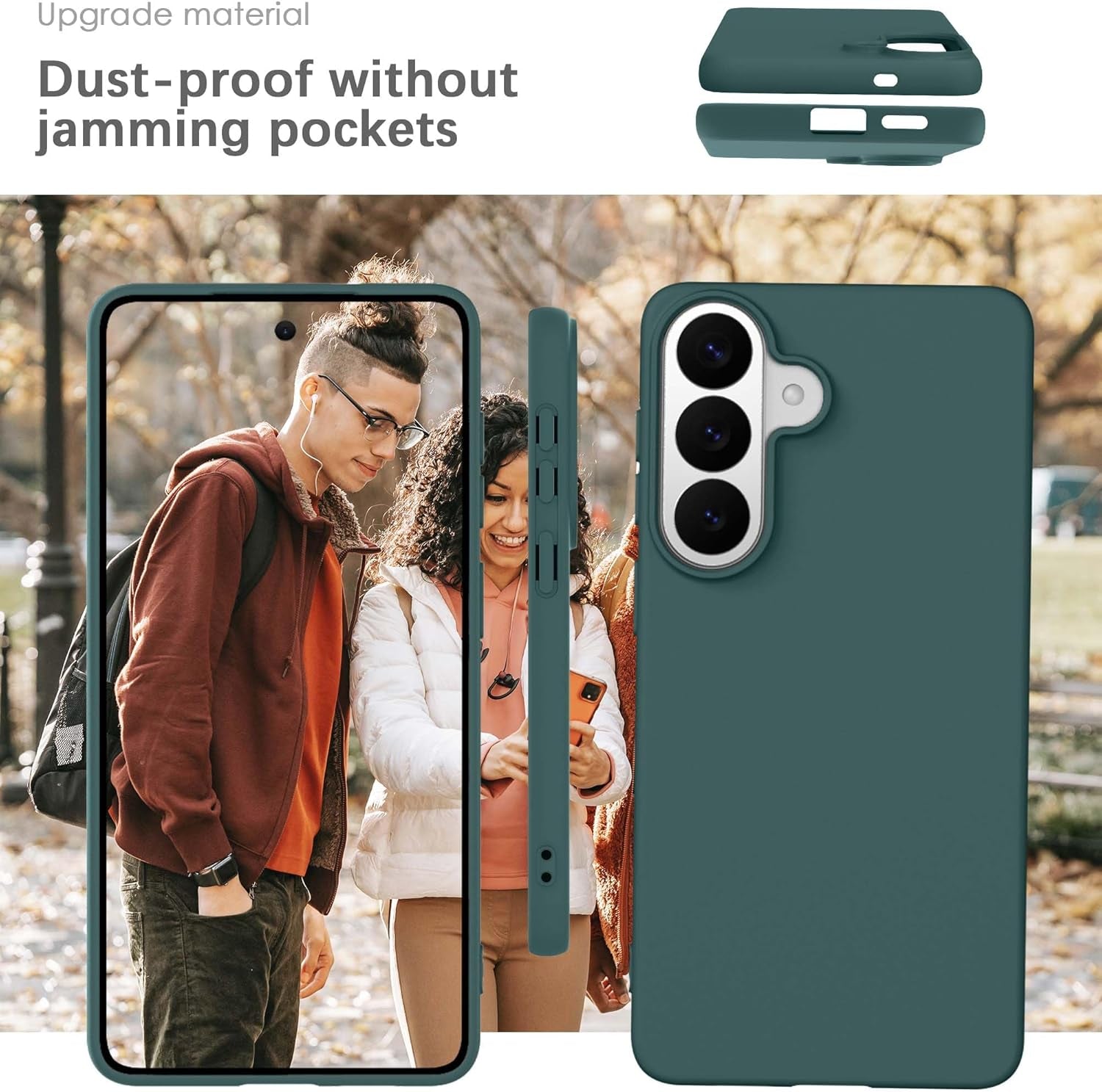 Silicone Case for Samsung Galaxy S26, Soft-Touch, Shockproof, Dustproof, Antiskid Full Body Armour Phone Cover for Samsung Galaxy S26 - Dark Green