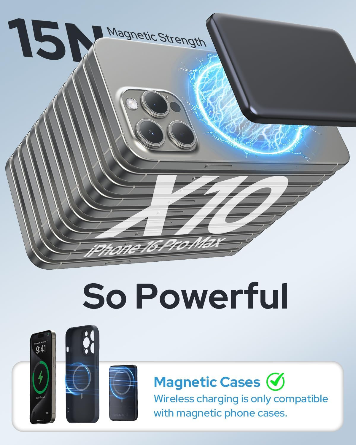 For Magsafe Power Bank, 5000Mah Ultra-Slim Wireless Portable Charger,Magnetic Power Bank Fast Charging with USB-C Charging,Portable Phone Charger Battery Pack Compatible with Iphone 17/16/15/14/13/12