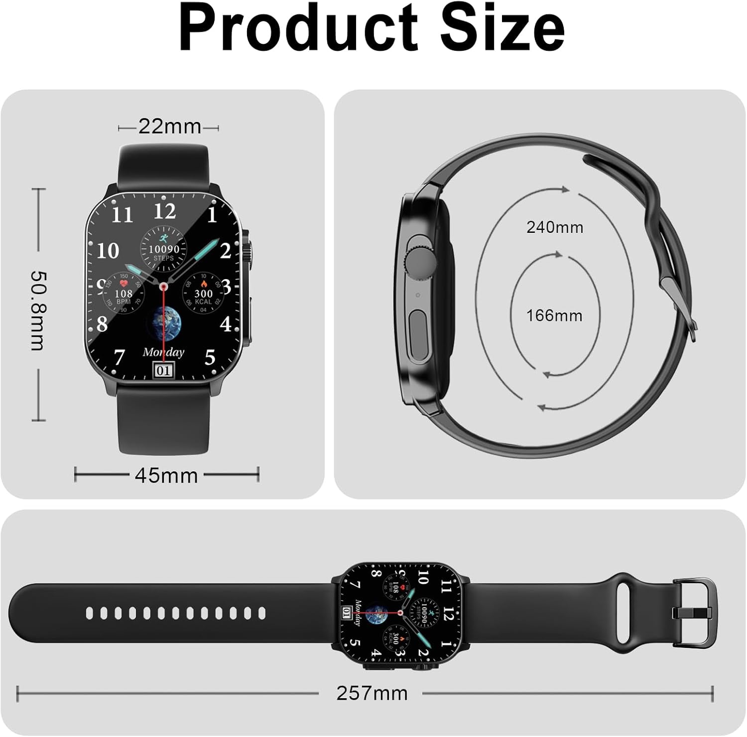 Smart Watch for Men Women Answer/Make Call, 2.01" AMOLED Curved Screen Fitness Watch with 110+ Sport Modes, 2026 Smartwatch with Heart Rate/Sleep/Stress Monitor, IP68 Activity Tracker for Android Ios