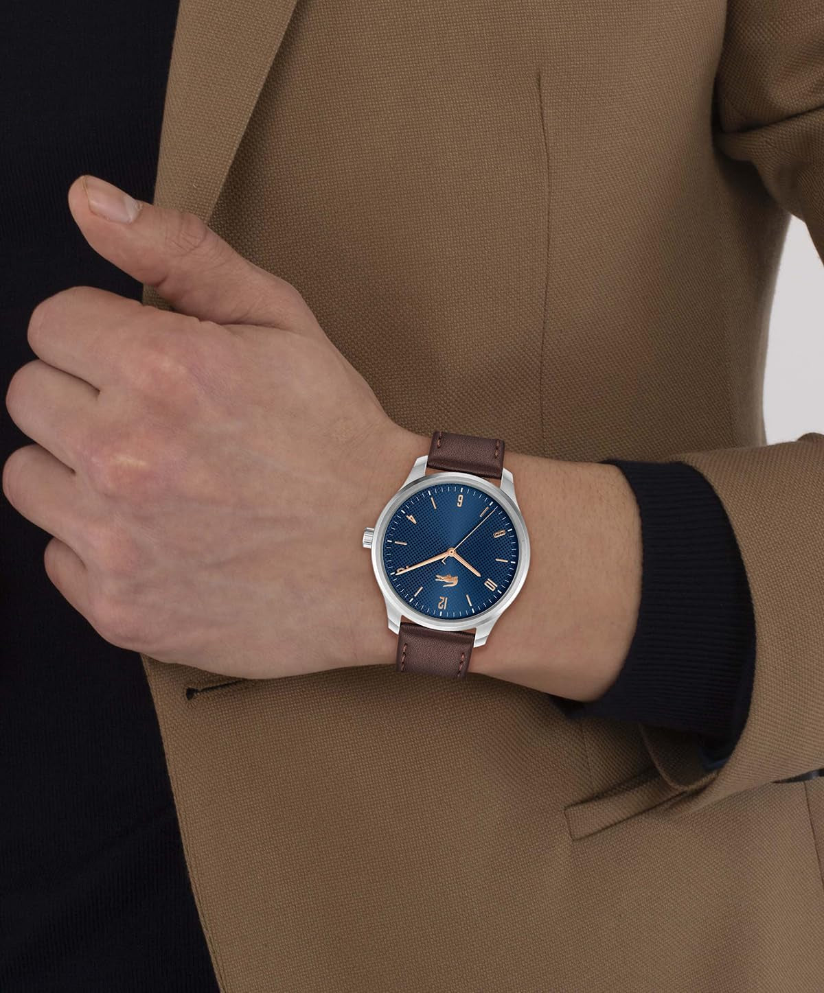 Lacoste Three Hand Quartz Movement Watch for Men Lisbon Collection with Stainless Steel Bracelet or Leather Strap