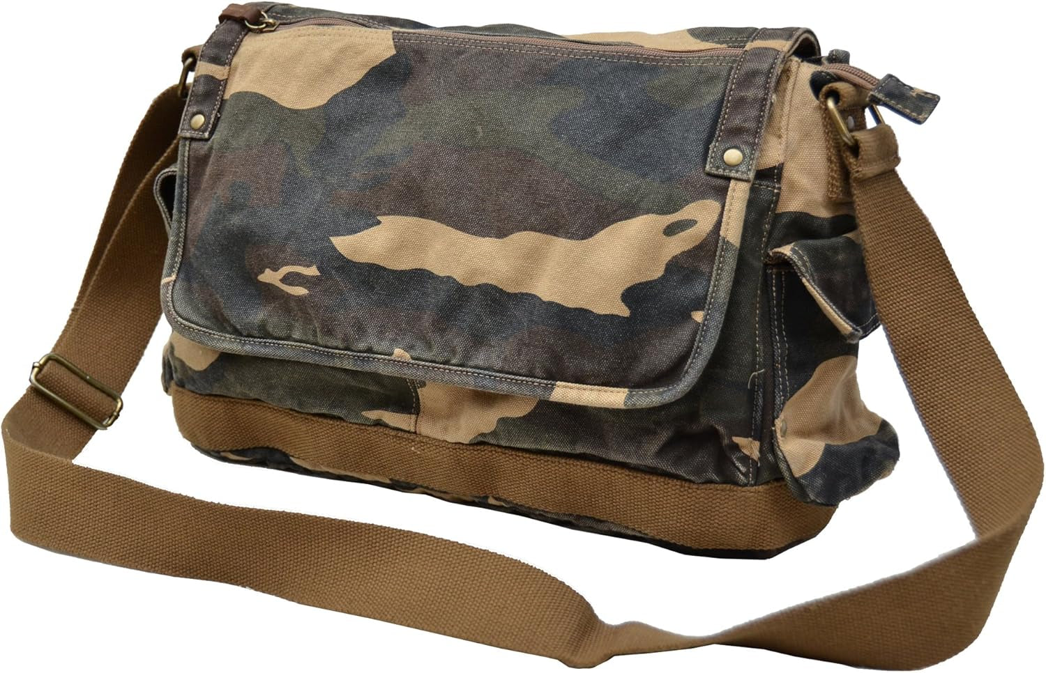 Canvas Shoulder Bag - Vintage Cross Body Messenger Bag Mens Satchel 15.6"