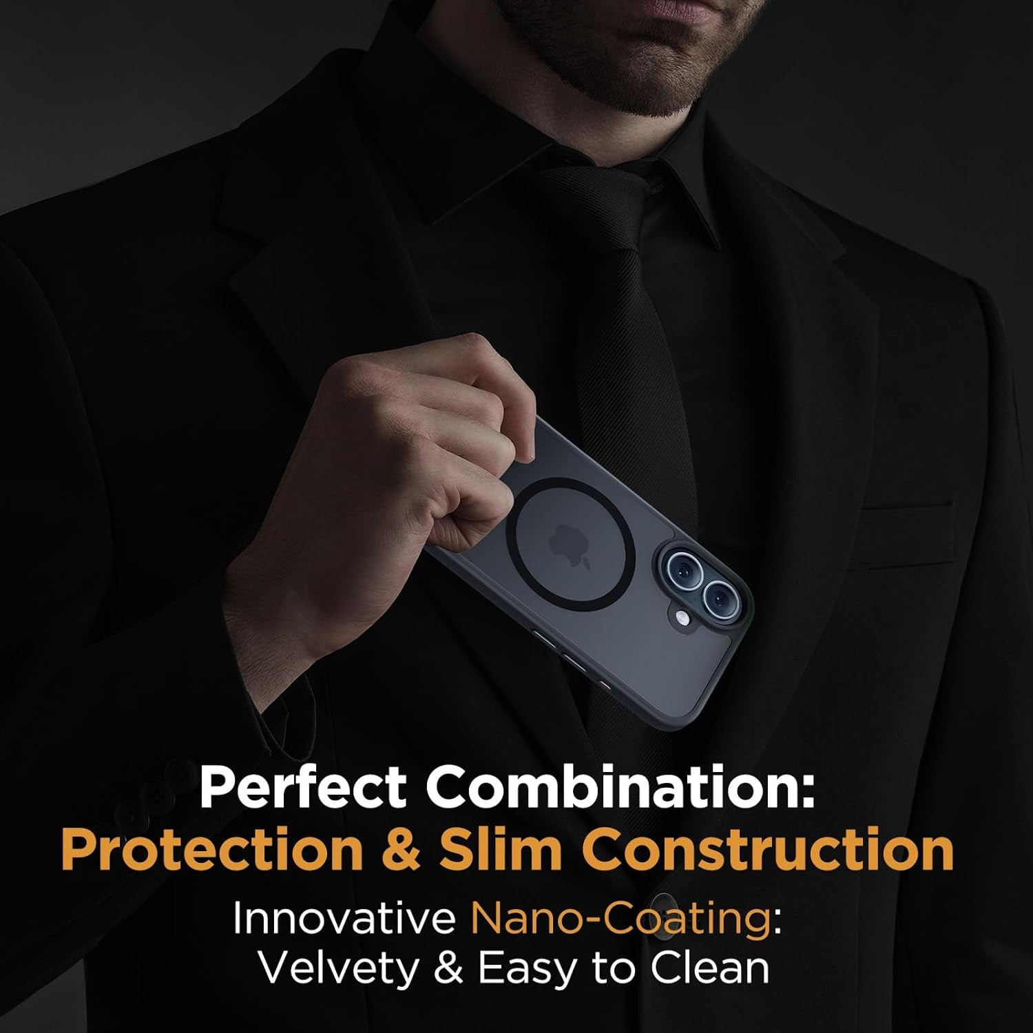 for Iphone 17 Case with Magsafe [With 9H+Screen Protector & Strong Magnet] Military-Grade Protection Shockproof Scratch-Resistant with Velvet Touch for Iphone 17 Cover 6.3", Matte Black