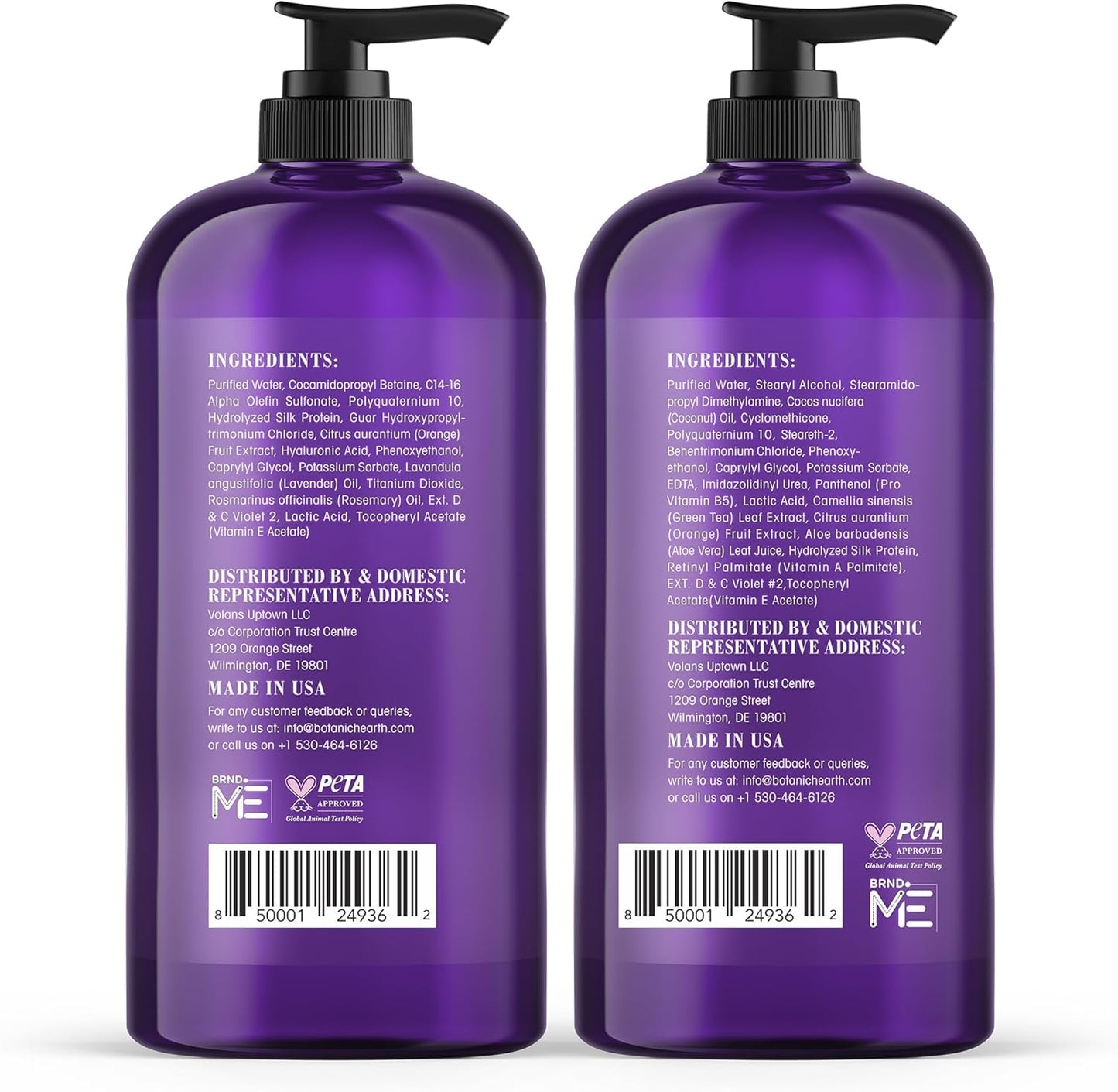 2 X 16 Fl Oz (473 Ml) Lavender Purple Shampoo & Conditioner Set for Blonde, Silver & Grey Hair – Anti-Brass Toning Care, Enhances Highlights, Sulphate & Paraben Free