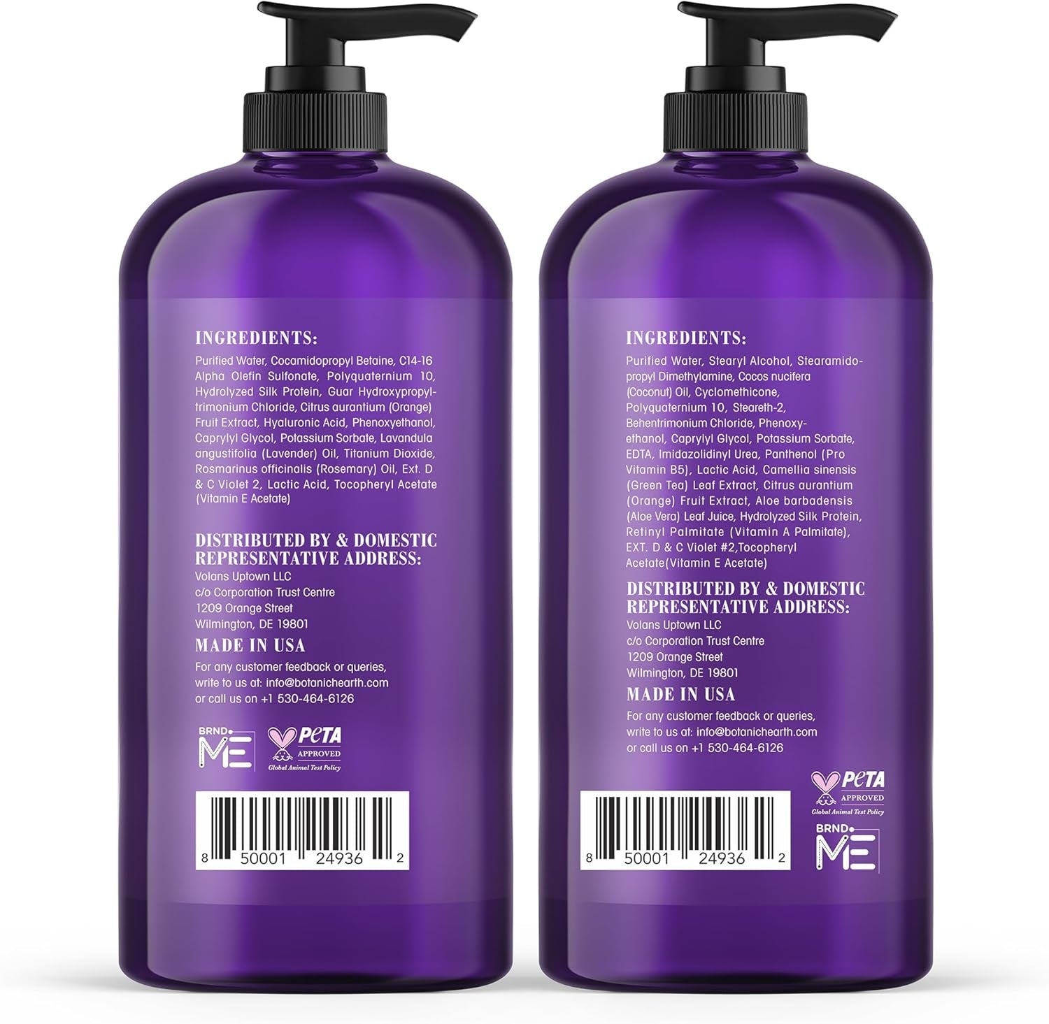 2 X 16 Fl Oz (473 Ml) Lavender Purple Shampoo & Conditioner Set for Blonde, Silver & Grey Hair – Anti-Brass Toning Care, Enhances Highlights, Sulphate & Paraben Free