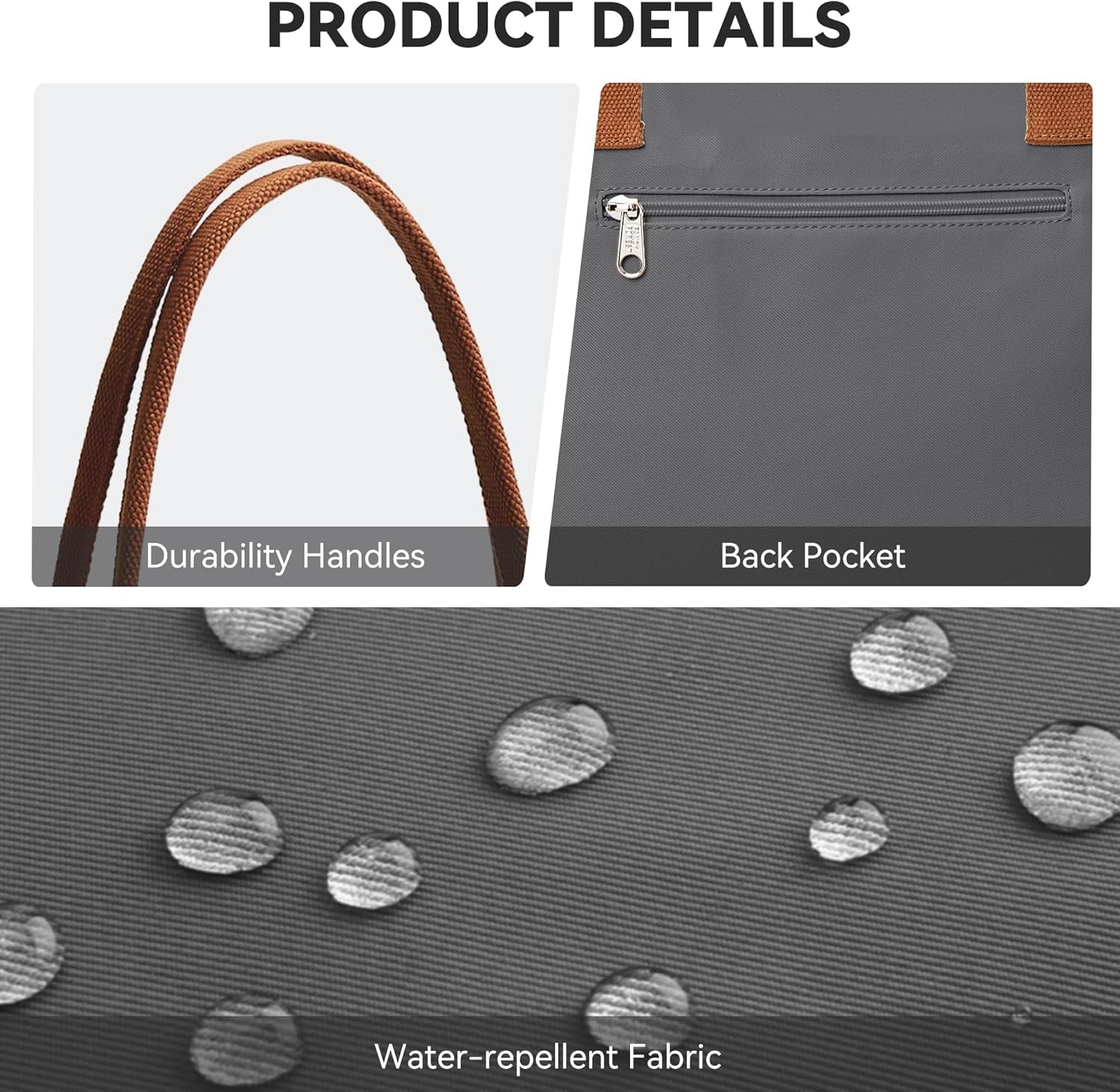 KALIDI Large Handbags for Women Foldable Tote Bag with Zip Waterproof Nylon Women'S Totes Top-Handle Bags for Work,School,Travel,Leisure,Shopping