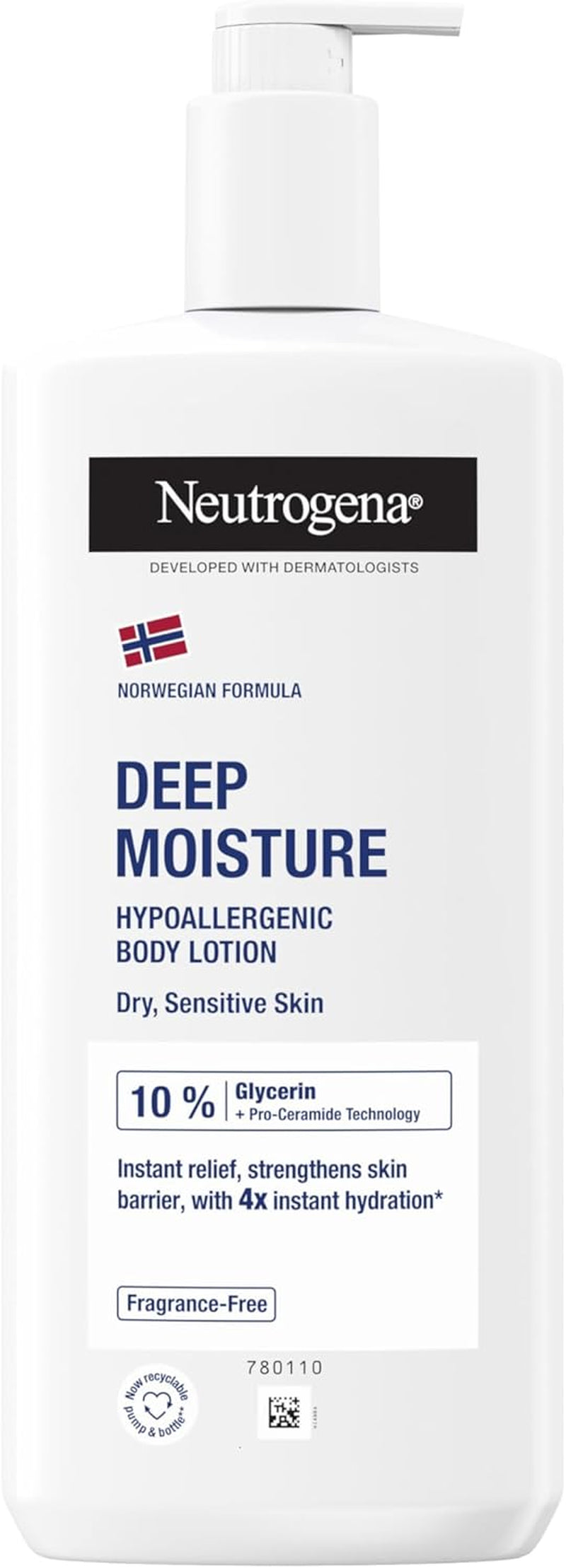 Norwegian Formula Deep Moisture Body Lotion, 400 Ml, Fragrance-Free