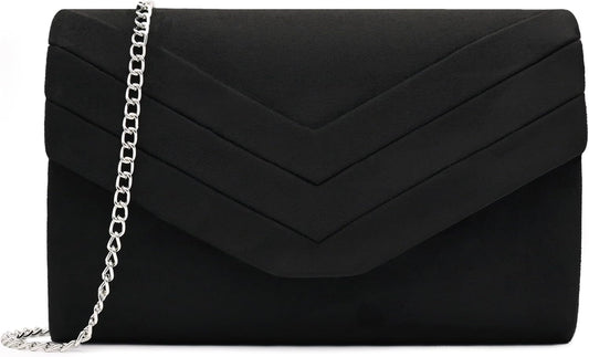Clutch Bag for Women, Suedu Clutch Bags for Wedding Shoulder Crossbody Evening Bag