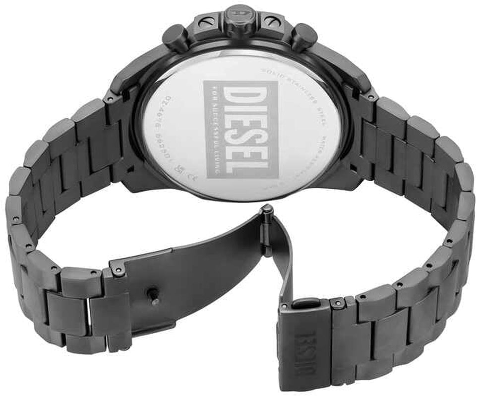 Diesel Mega Chief Slim Watch for Men, Chronograph Movement with Stainless Steel or Leather Strap
