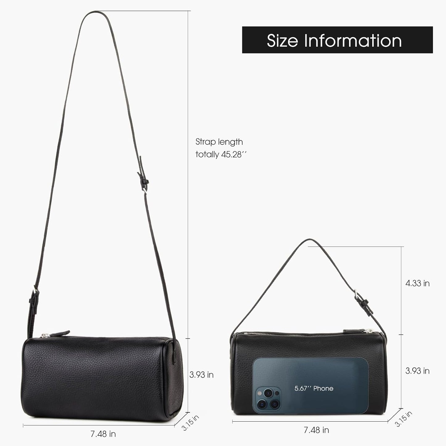 Premium Full-Grained Leather Crossbody Purses for Women, Hobo Bags for Women Crossbody with Adjustable Strap